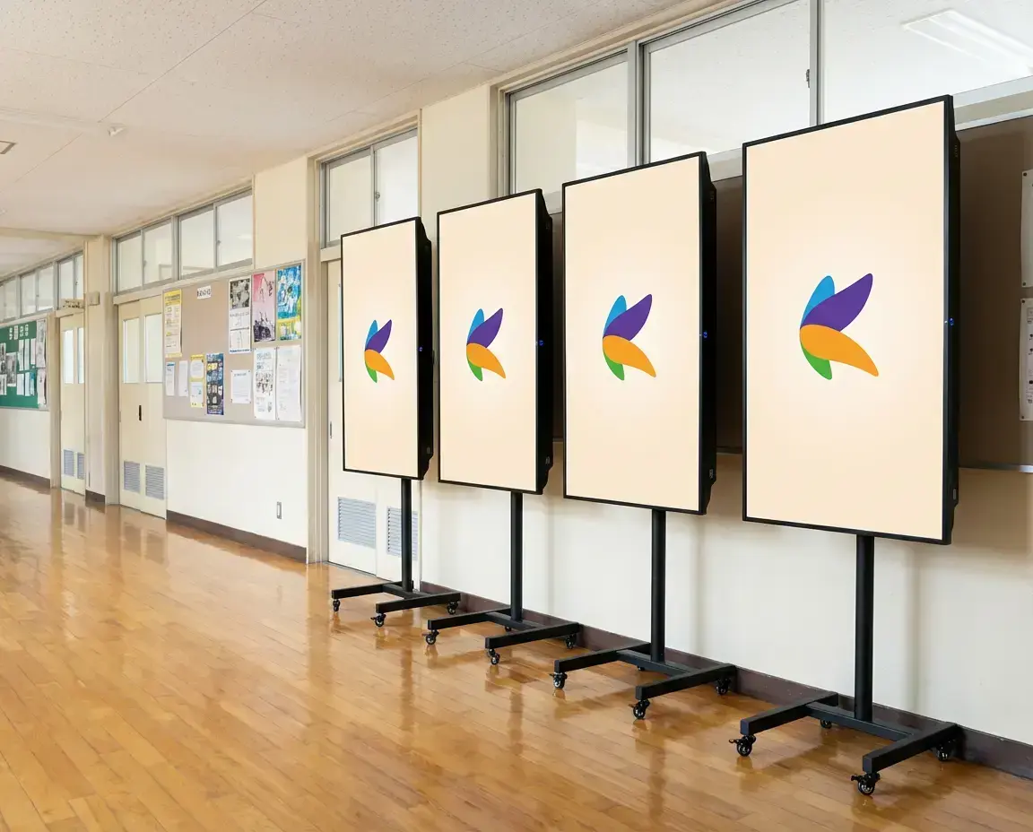 学校に設置されたデジタルサイネージ